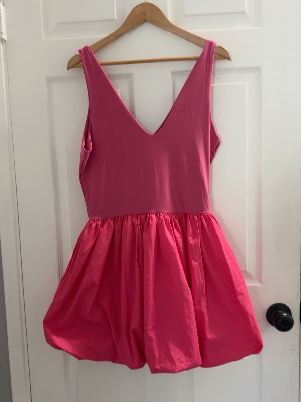PrettyLittleThing Hot Pink V-Neck Wrap Dress